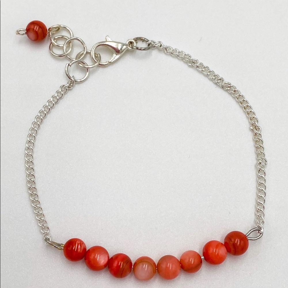 Coral beaded bracelet